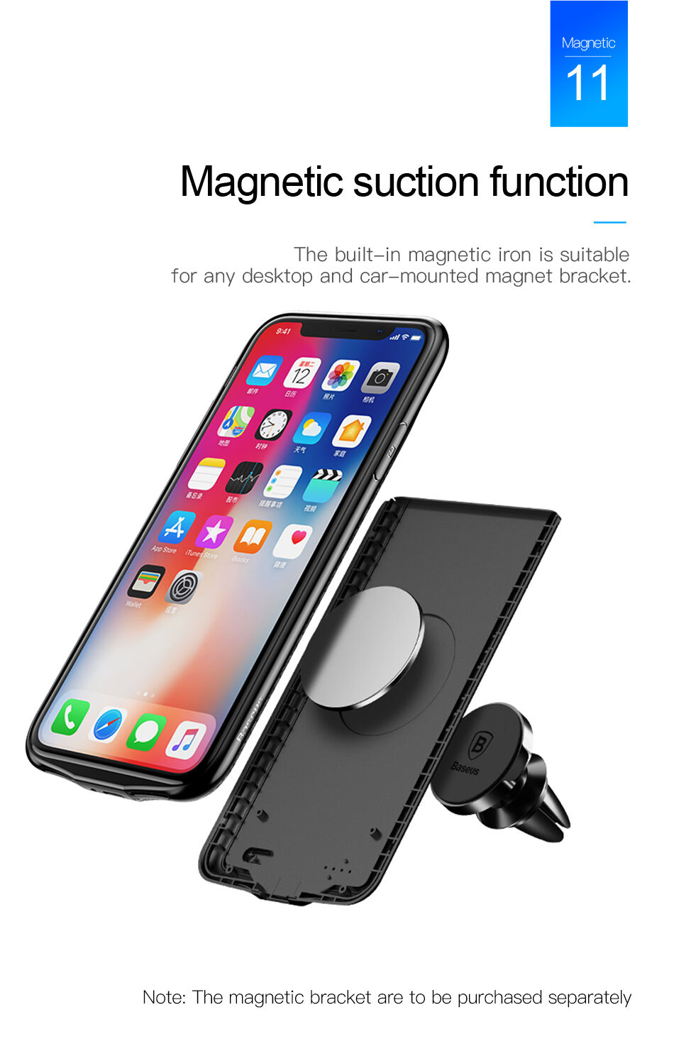 BASEUS чохол з батерейкою 3500mAh для iPhone X - білий