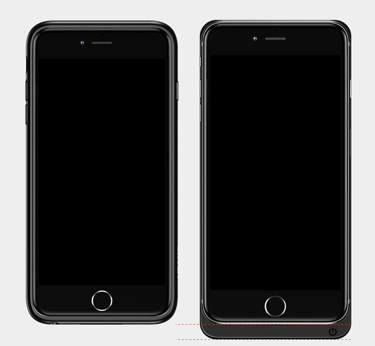 USAMS чохол з акумулятором 3000mAh та охороною об'єктива для Apple iPhone 6 / 6S / 7 / 8 - чорний
