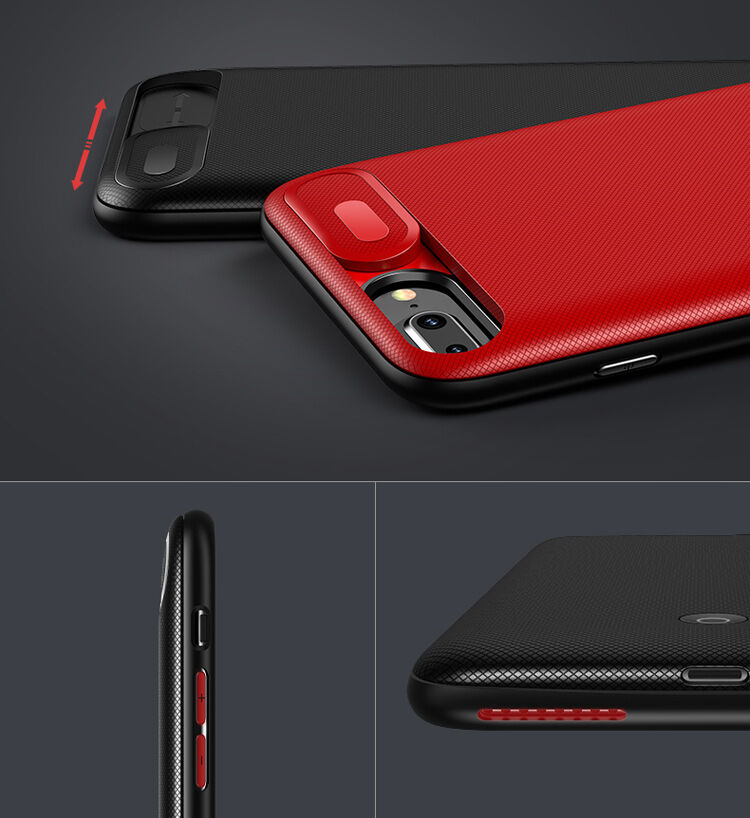 USAMS чохол з акумулятором 3000mAh та охороною об'єктива для Apple iPhone 6 / 6S / 7 / 8 - чорний