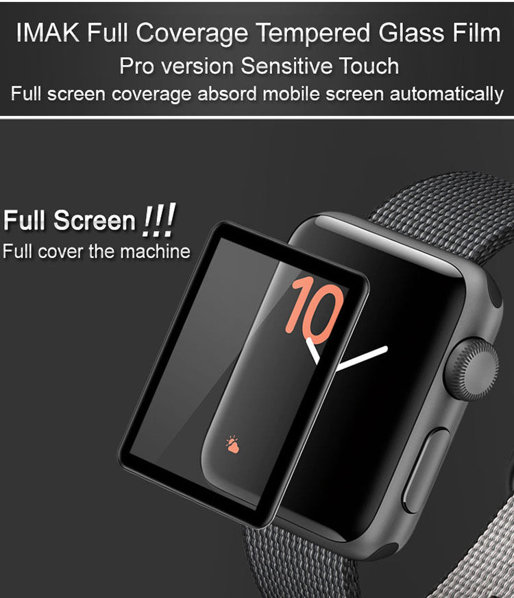 IMAK Pro+ темпероване скло 2.5D для Apple Watch - 38mm - чорний