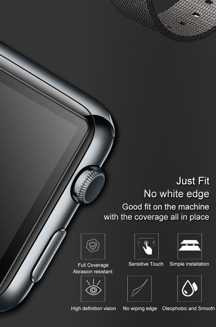 IMAK Pro+ темпероване скло 2.5D для Apple Watch - 38mm - чорний
