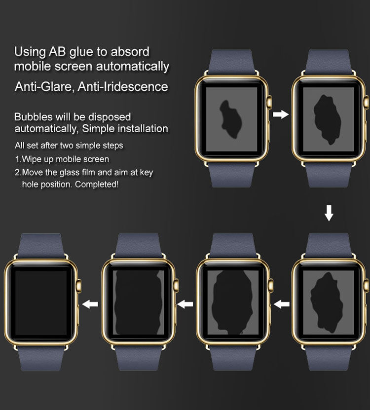 IMAK Pro+ темпероване скло 2.5D для Apple Watch - 38mm - чорний IMAK Pro+ темпероване скло 2.5D для Apple Watch - 38mm - чорний