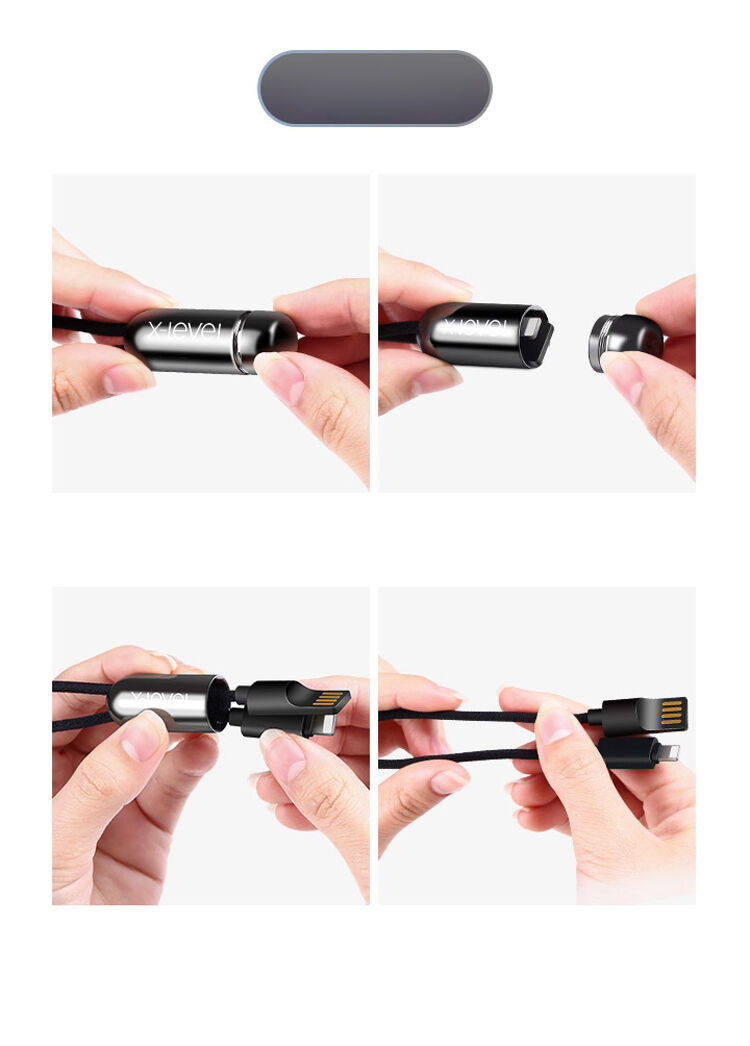 X-LEVEL елегантний USB / lightning кабель для Apple iPhone / iPad / iPod - 8cm - зелений
