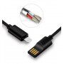 X-LEVEL елегантний USB / lightning кабель для Apple iPhone / iPad / iPod - 8cm - чорний