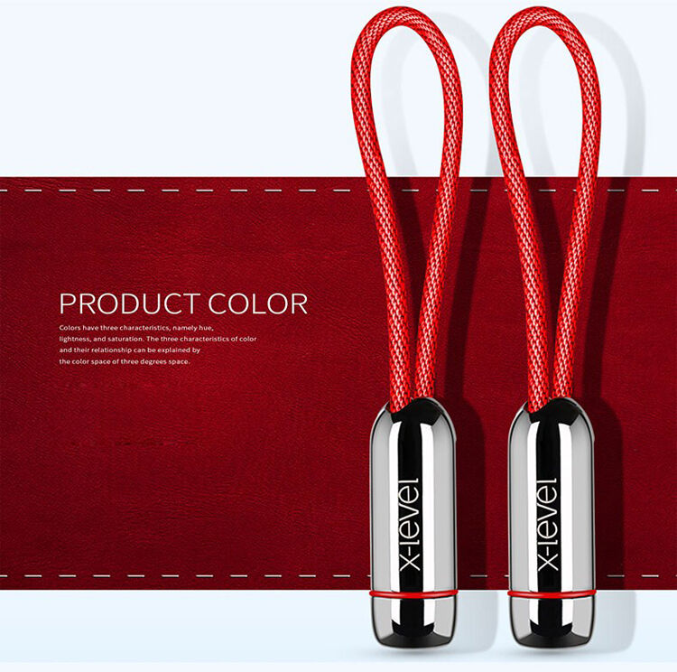 X-LEVEL елегантний USB / lightning кабель для Apple iPhone / iPad / iPod - 8cm - чорний