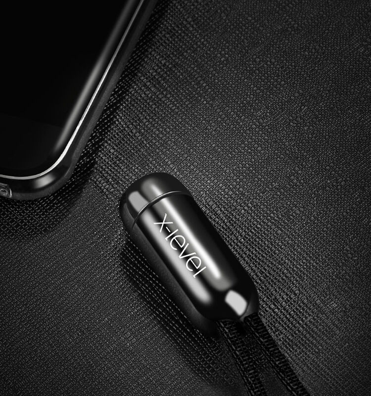 X-LEVEL елегантний USB / lightning кабель для Apple iPhone / iPad / iPod - 8cm - червоний