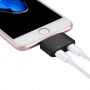 Перехідник lightning роз'єму для прослуховування музики та зарядки - чорний