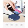 Бездротова QI зарядка з гумою для Apple iPhone - синьо-срібна