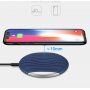 Бездротова QI зарядка з гумою для Apple iPhone - синьо-срібна