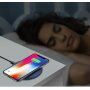 Бездротова QI зарядка з гумою для Apple iPhone - синьо-срібна