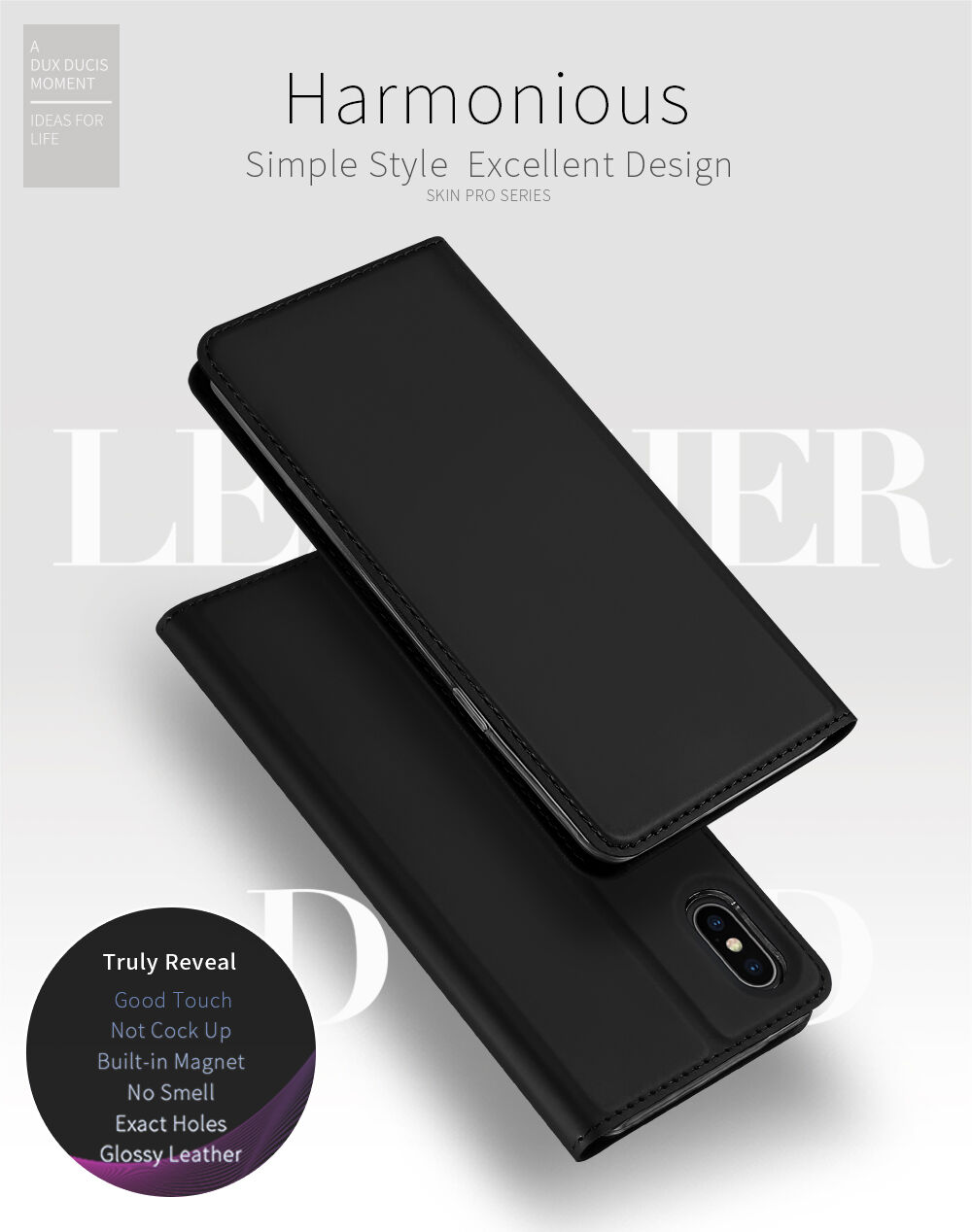 DUX DUCIS Чохол з підставкою та відсіками для документів та карток для Apple iPhone XS / iPhone X - золотий