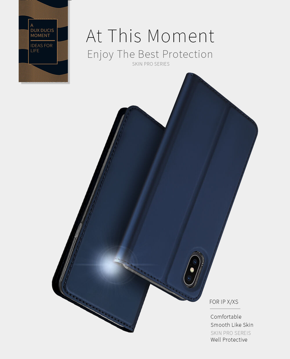 DUX DUCIS Чохол з підставкою та відсіками для документів та карток для Apple iPhone XS / iPhone X - золотий