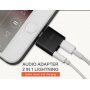 OCUBE 2 в 1 перехідник Lightning на 3.5 мм порт та Lightning для Apple iPhone - чорний