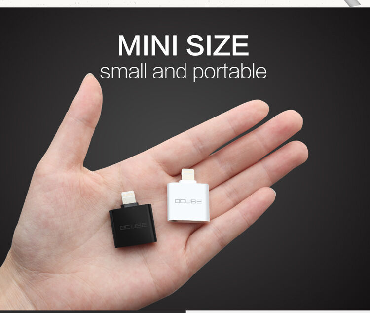 OCUBE 2 в 1 перехідник Lightning на 3.5 мм порт та Lightning для Apple iPhone - чорний