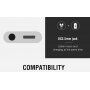 OCUBE 2 в 1 перехідник Lightning на 3.5 мм порт та Lightning для Apple iPhone - чорний