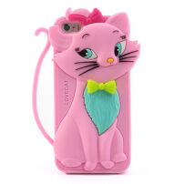 Силіконова 3D панель на iPhone 5 / 5S / SE (2016) - кумедне котятко - рожева