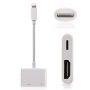 Перехідник lightning роз'єм з HDMI та lightning female для iPhone / iPad - білий