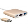 3 в 1 перехідник з USB-C на HDMI + USB 3.0 + USB-C для iPad / MacBook - золотий