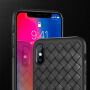BENKS пластикова захисна панель в стилі заплетеної шкіри для iPhone XS / iPhone X - темно - синя