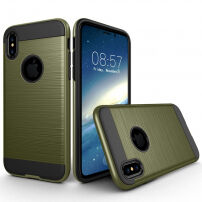 Стійка захисна панель на iPhone XS / iPhone X - полірована текстура - темно-зелена
