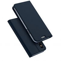 DUX DUCIS чохол з підставкою та відділами на документи для Apple iPhone XS / iPhone X - темно-синій