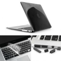 ENKAY пластикова панель з захистом клавіш та з заглушками роз'єму для MacBook Air 13" (A1237, A1304, A1369) - чорна