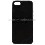 Захисна блискуча нижня кришка із м'якого пластика для Apple iPhone 5 / 5S / SE (2016) - чорний