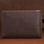 Стильна шкіряна сумка для iPad до 13" / MacBook до 14" - темно-коричнева