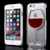 Чохол з текучим вином у пластичному бокалі для Apple iPhone 6 / 6S