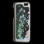 Захисний чохол з рухливими блискітками для Apple iPhone 6 / 6S - сині блискітки і рожеві сердечка