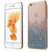 KAVARO захисний чохол з блискучими камінчиками для Apple iPhone 6S Plus / 6 Plus - синій з метеликами