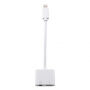 Редукція lightning jack 3,5 m конектором для зарядки та одночасно слухання музики для iPhone - біла