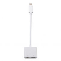 Редукція lightning jack 3,5 m конектором для зарядки та одночасно слухання музики для iPhone - біла