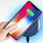 Бездротова QI зарядка з гумою для Apple iPhone - синьо-срібна