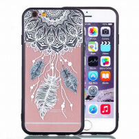 Захисний пластиковий чохол з чорною рамкою для Apple iPhone 6S Plus / 6 Plus - вловлувач снів з пір'ям