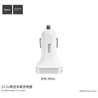 HOCO зарядка в автомобіль (5V/3.1A) з 2 USB портами для Apple iPhone / iPad / iPod - біла