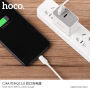 HOCO мандрівна зарядка з американським штекром з USB / USB-C портами для Apple iPhone - біла