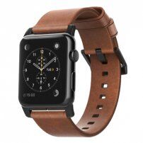 Nomad Horween Modern шкіряний ремінецьь для Apple Watch Ultra 49mm / 46mm / 45mm / 44mm / 42mm - коричневий з чорною застібкою