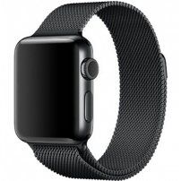 Металевий ремінець по-міланському тягнути для Apple Watch Ultra 49mm / 46mm / 45mm / 44mm / 42mm - чорний