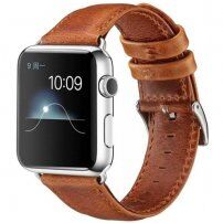 CRAZY HORSE ремінець з PU шкіри для Apple Watch Ultra 49mm / 46mm / 45mm / 44mm / 42mm - коричневий