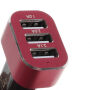 iFans потужний зарядний пристрій в автомобіль (5.1A) з трьома USB портами для Apple iPhone / iPad / iPod - чорно-червоний