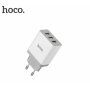 HOCO зарядка в штекер з 3 USB портами для iPhone / iPad / iPod - біла