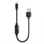 BENKS USB кабель з lightning male / female конекторами для зарядки та одночасно слухання музики для Apple iPhone - 25cm - чорний