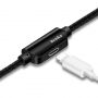 BENKS USB кабель з lightning male / female конекторами для зарядки та одночасно слухання музики для Apple iPhone - 25cm - чорний