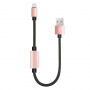 BENKS USB кабель з lightning male / female конекторами для зарядки та одночасно слухання музики для Apple iPhone - 25cm - рожево-золотий