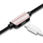 BENKS USB кабель з lightning male / female конекторами для зарядки та одночасно слухання музики для Apple iPhone - 25cm - рожево-золотий