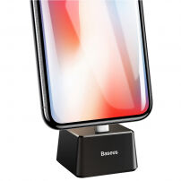 BASEUS алюмінієвий зарядочний тримач для Apple iPhone - чорний