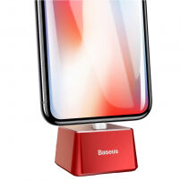 BASEUS алюмінієвий зарядочний тримач для Apple iPhone - червоний