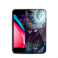 NXE ochranný kryt se zadní stranou ze skla pro Apple iPhone 7 Plus / 8 Plus - modrá květina