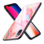 FLOVEME захисний чохол з загартованим пластиком для Apple iPhone XS / iPhone X - рожевий агат